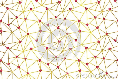 Web of hearts seamless pattern design. Valentines day, wedding, cards, gifts, packaging. vector background Vector Illustration