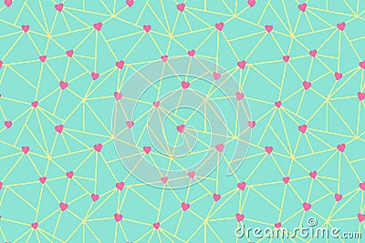 Web of hearts seamless pattern design. Valentines day, wedding, cards, gifts, packaging. vector background Vector Illustration