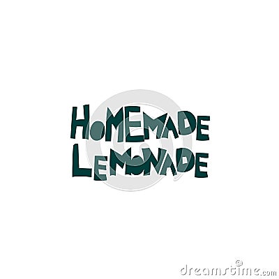 Homemade lemonade hand drawn flat vector lettering Vector Illustration