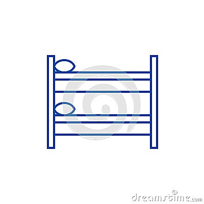 Hostel line icon concept. Hostel flat vector symbol, sign, outline illustration. Vector Illustration