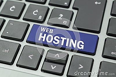 Web hosting button Stock Photo