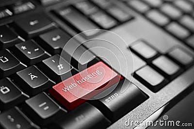 Web hosting , Keyboard button enter symbol Stock Photo