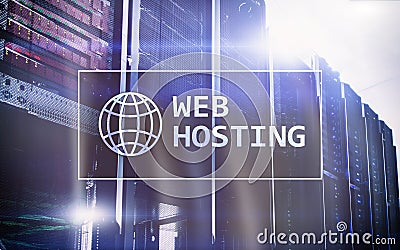 Web Hosting, providing storage space and access for websites Stock Photo