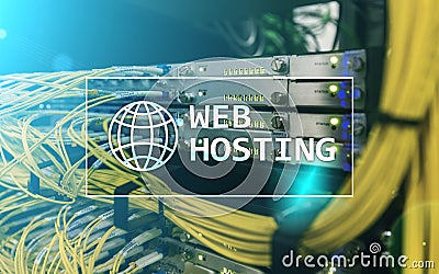 Web Hosting, providing storage space and access for websites Stock Photo