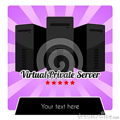 WEB HOSTING SERIES - VIRTUAL PRIVATE SERVER VPS TEMPLATE Stock Photo