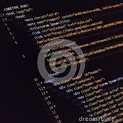 Web html coding website background Stock Photo