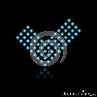 Web icon check dotted neon Vector Illustration