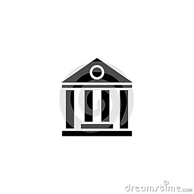 Icon. Classical building with columns University icon, bank icon Vector Illustration