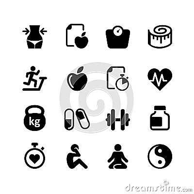 Web icon set - Health and Fitness Vector Illustration