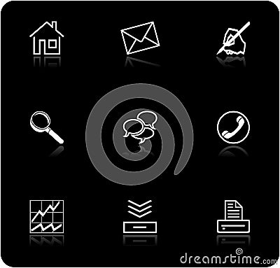 Web icons basic set no.1 - black Stock Photo