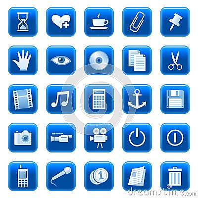 Web icons / buttons 3 Vector Illustration