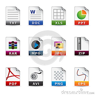 Web Icons - File Types Vector Illustration