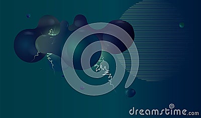 Abstract liquid shape thunderstorm illustration Vector Illustration