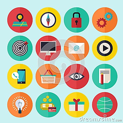 Web infographics icons set for business site, presentations etc. Vector Illustration