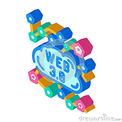web3 integration decentralized application isometric icon vector illustration Vector Illustration