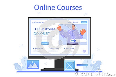 Web integration online service or platform. Website layout converting Vector Illustration