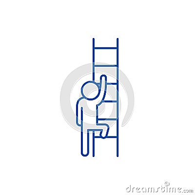 Ladder of opportunity line icon concept. Ladder of opportunity flat vector symbol, sign, outline illustration. Vector Illustration