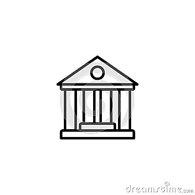 Line icon. Classical building with columns University icon, bank icon Vector Illustration