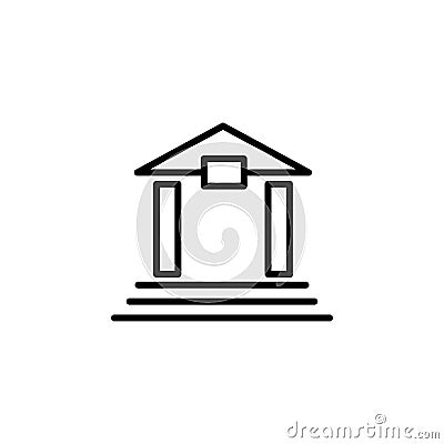 Web line icon. Classical building with columns (University icon, bank icon) Stock Photo