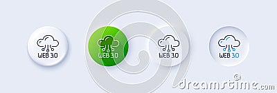 Web3 line icon. Web 3.0 internet technology sign. Line icons. Vector Stock Photo