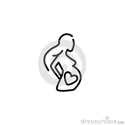 Line icon. Pregnant woman Vector Illustration