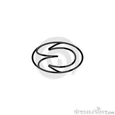 Line icon. Rugby ball Vector Illustration