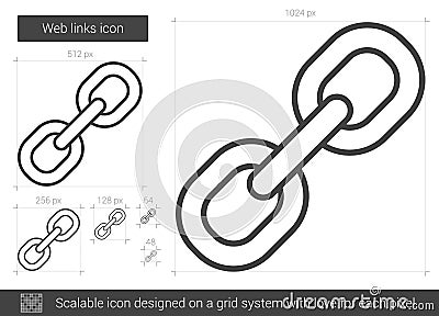 Web links line icon. Vector Illustration