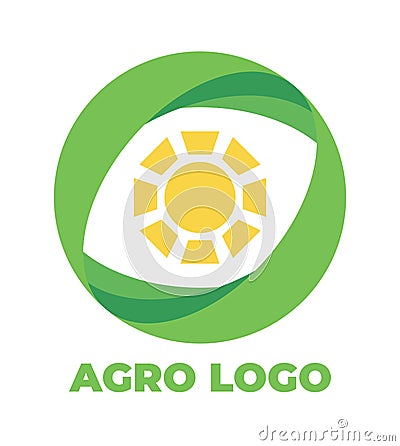 Logo template for agro company. Color vector Stock Photo