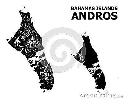 Web Map of Bahamas - Andros Island Vector Illustration