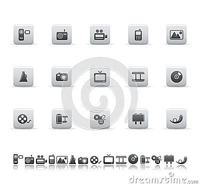 Web and media icons Cartoon Illustration