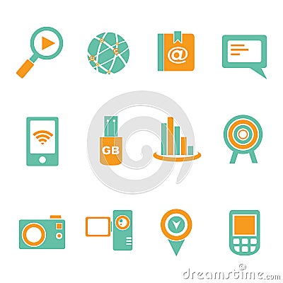 Web and media icons set Stock Photo