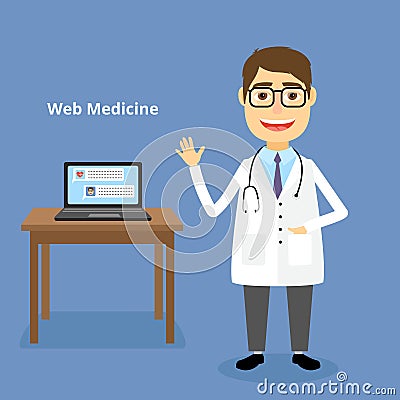 Web medicine concept Vector Illustration
