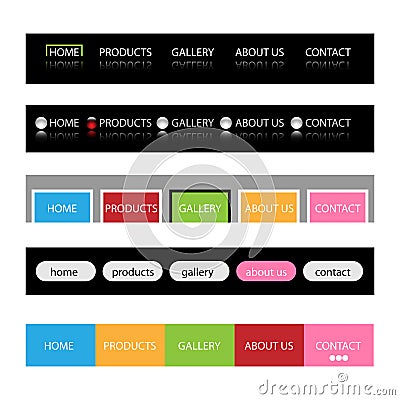 Web menu navigation template Vector Illustration