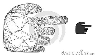 Web Mesh Right Index Finger Vector Icon Vector Illustration