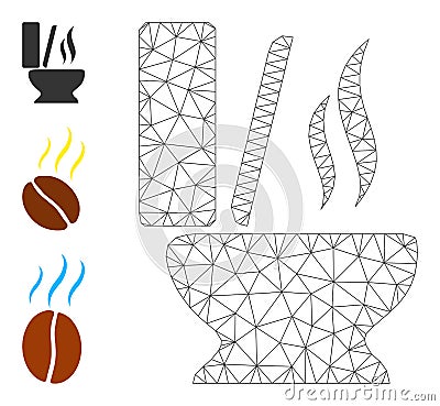 Web Mesh Toilet Smell Vector Icon and Original Icons Vector Illustration