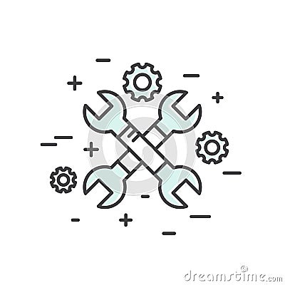 Web, Mobile and App Development tools and process, Isolated Concept Vector Illustration