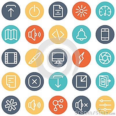 Web and Mobile Material Bold Isolated Vector Icons Set every single can be easily modified or edited Vector Illustration