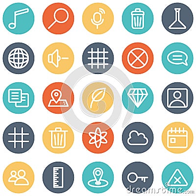 Web and Mobile Material Bold Isolated Vector Icons Set every single can be easily modified or edited Vector Illustration