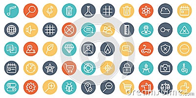 Web and Mobile Material Bold Isolated Vector Icons Set every single can be easily modified or edited Stock Photo
