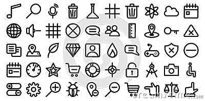 Web and Mobile Material Bold Isolated Vector Icons Set every single can be easily modified or edited Stock Photo
