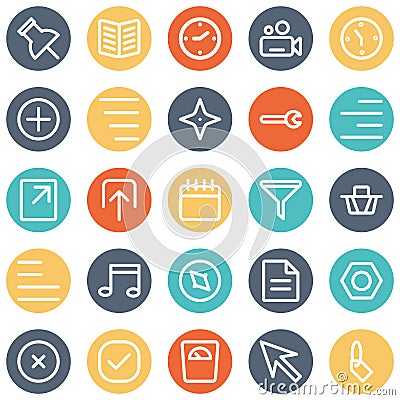 Web and Mobile Material Bold Isolated Vector Icons Set every single can be easily modified or edited Vector Illustration