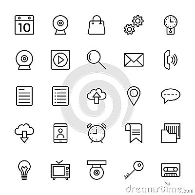 Web and Mobile UI Line Vector Icons 1 Stock Photo