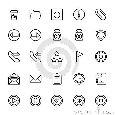 Web and Mobile UI Line Vector Icons 7 Stock Photo