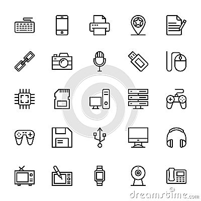 Web and Mobile UI Line Vector Icons 15 Stock Photo