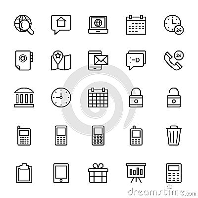 Web and Mobile UI Line Vector Icons 17 Stock Photo