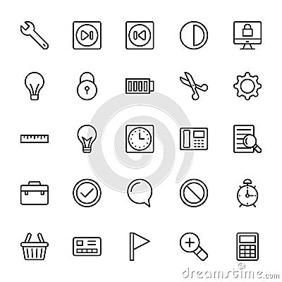 Web and Mobile UI Line Vector Icons 11 Stock Photo