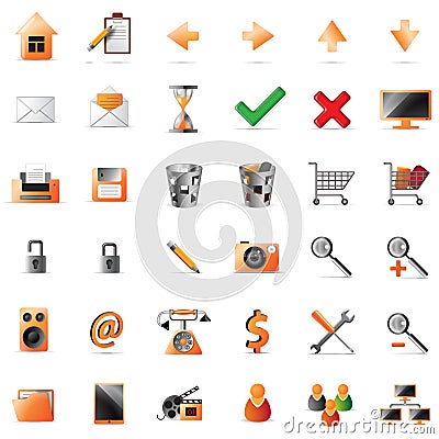 Web and multimedia icons Stock Photo