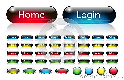 Web navigation buttons set Vector Illustration