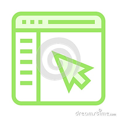 Web page cursor color line icon Stock Photo