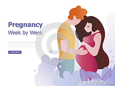 Web page design templates for family doctor, pregnancy, healthy life. Vector Illustration